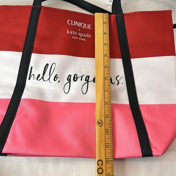 Clinique x Kate Spade Fabric Tote Bag with Cosmetic Bag Hello Gorgeous 2023 - Picture 6 of 8